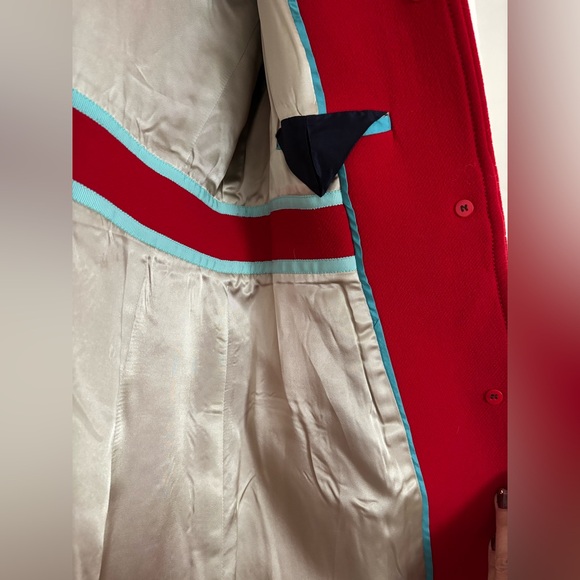 J. Crew | Trench | 94% Wool 6% Nylon | size 2P | Red - Picture 9 of 10